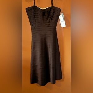 Beautiful Liliana Brown Layered Strapless Satin Dress Size 10 NWT